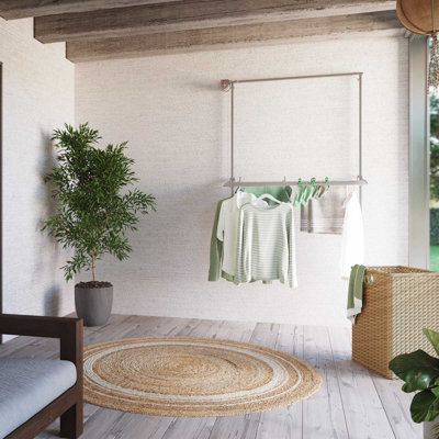 Foxydry Wall 88 cm White, Vertical Clothes Drying Rack, Space-saving ...