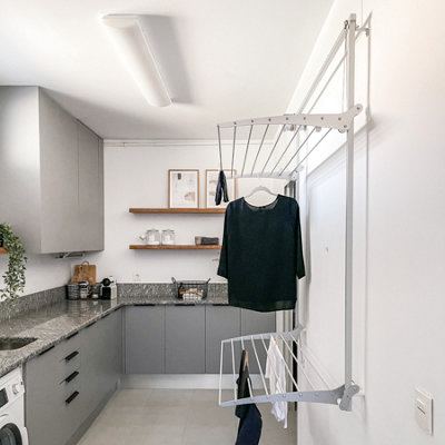 Foxydry Wall Plus 152 cm White, Wall-Mounted Clothes Dryer, Folding ...