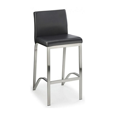 Fozine Breakfast Bar Stool Black Brushed Frame DIY at B&Q