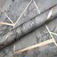 Fractal Geometric Marble Wallpaper Charcoal Grey and Copper - Fine Decor FD42266