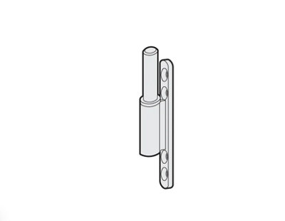 Frame pivot, 2-part glass door hinge, wooden, steel and aluminium frames