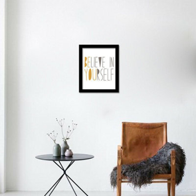 Framed Believe In Yourself Framed Art Room Decor Gifts for Girls Peel and Stick