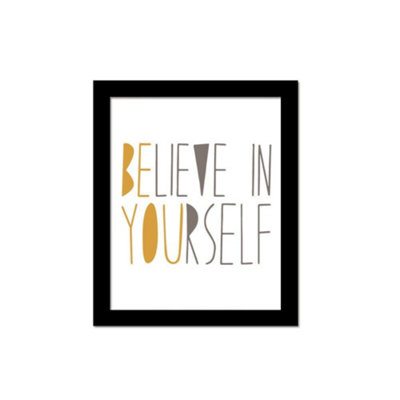 Framed Believe In Yourself Framed Art Room Decor Gifts for Girls Peel and Stick - 4