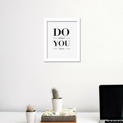 Framed Do What You Love Framed Art Room Decor Gifts for Girls Peel and Stick