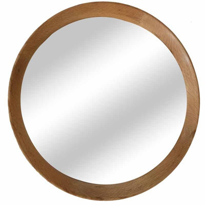 Framed Mirror - Oak/Glass - L96 x W7.4 x H96 cm - Oak