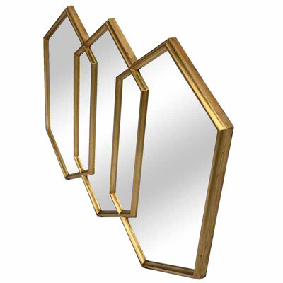 Framed Mirror - Wood/Glass - L121.5 x W3 x H81 cm - Gold