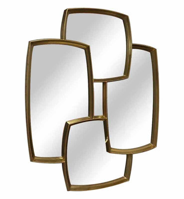 Framed Mirror - Wood/Glass - L70 x W5 x H50 cm - Gold