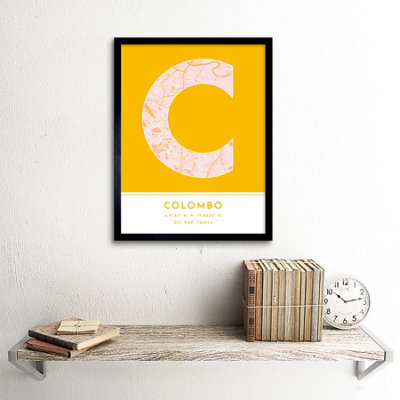 Framed Wall Art Colombo Sri Lanka City Map Modern Typography Stylish ...