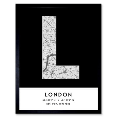 Framed Wall Art London England United Kingdom City Map Modern ...