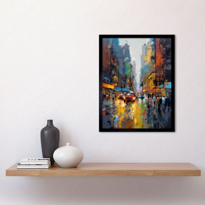 Framed Wall Art New York City Street Taxi Traffic Modern Cityscape ...
