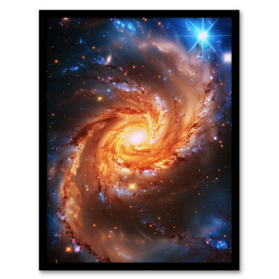 Framed Wall Art Spiral Galaxy Dust Cloud Stars Space Universe Poster ...