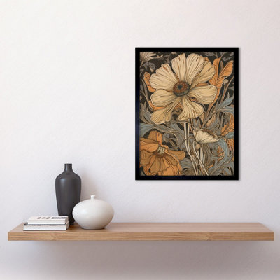 Framed Wall Art Spring Wildflowers Pastel Colour - 12X16 inch