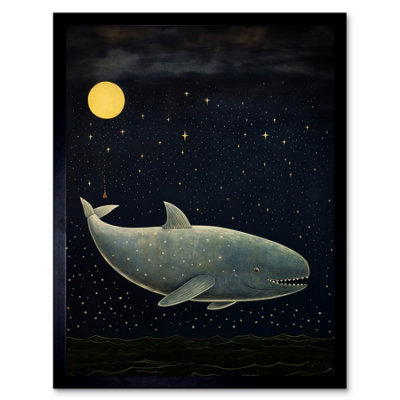 Framed Wall Art Whale Breach at Full Moon Reach for the Stars ...