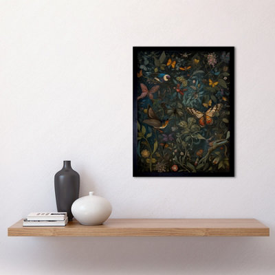 Framed Wall Art William Morris Style Plants Birds and Butterflies ...