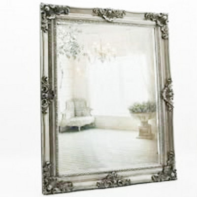 Framed Wall Mirror - L8 x W92 x H122 cm - Silver
