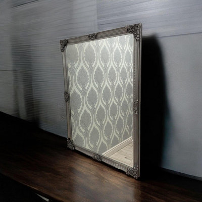 Framed Wall Mirror - L8 x W92 x H122 cm - Silver