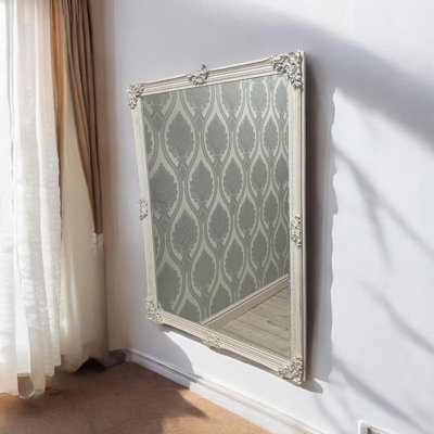 Framed Wall Mirror - L8 x W92 x H122 cm - White