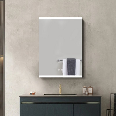 Frameless 1-Door LED Touch Switch Mirrored Bathroom Cabinet W 500mm x H 700mm Price Comparisons | Compare The Build