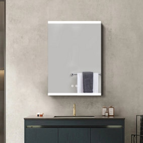 Frameless 1-Door LED Touch Switch Mirrored Bathroom Cabinet W 500mm x H 700mm