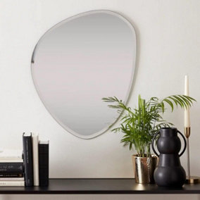 Frameless Asymmetric Irregular Shape Beveled Tear Drop Wall Mirror (Design 843)