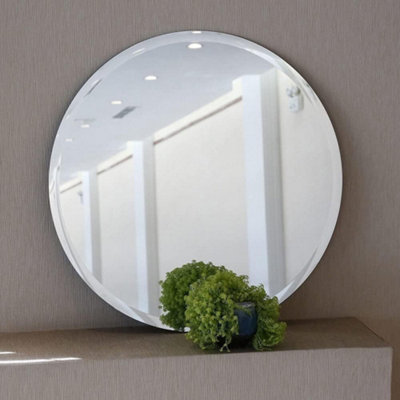 Frameless Round Wall Mounted Mirror L 50x50Cm
