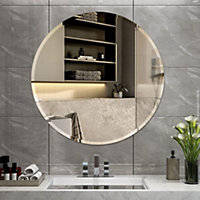 Frameless Round Wall Mounted Mirror L 60cm