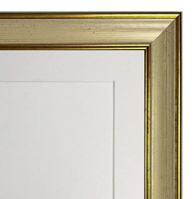 FRAMES BY POST Scandi Cream & Gold Picture Photo Frame with White Mount ...