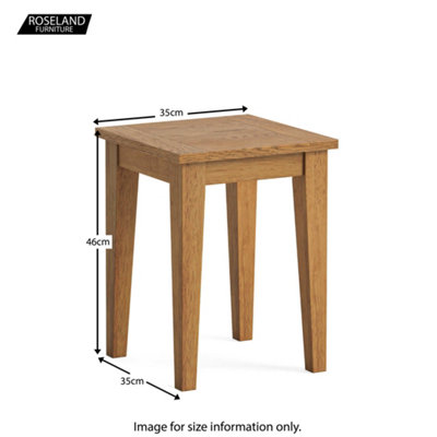 Fran Oak 35cm Square Lamp Side Table - By Roseland Furniture