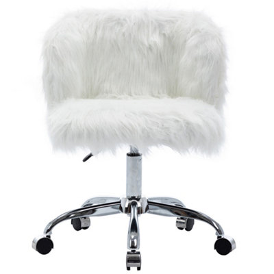 Desk chair store white fluffy