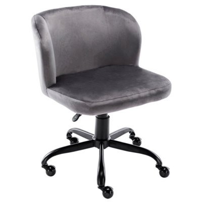 Frances Velvet Swivel Desk Study Home Office Computer Chair Livingroom Bedroom Chair Grey