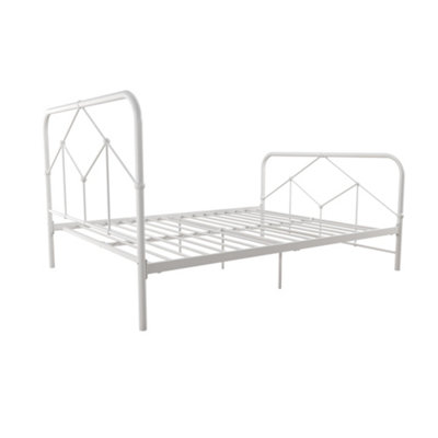 Francis farmhouse metal bed in white, double
