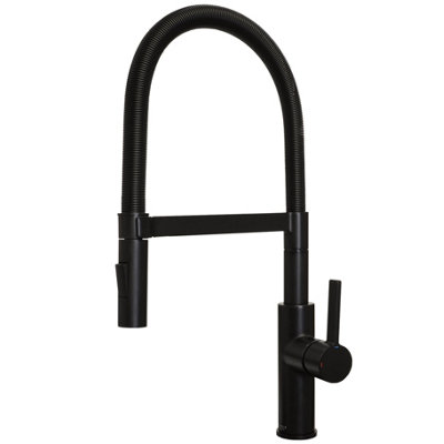 Francis Jeroni Chef Plus Black Mono Kitchen Mixer Tap With Pull Out Spray