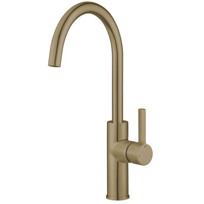 Francis Jeroni Swan Spout One Handle Antique Brass Cold Open Mono Kitchen Mixer Tap