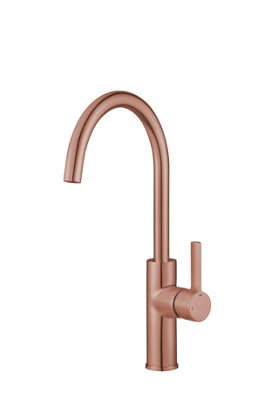 Francis Jeroni Swan Spout One Handle Copper Cold Open Mono Kitchen Mixer Tap