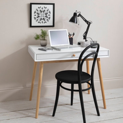 Frank Desk in Classic White and Natural Pine