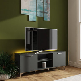 Frank Olsen Ouverte grey TV cabinet with LED mood lighting