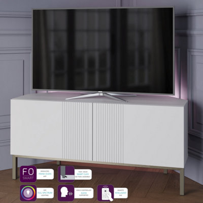 FRANK OLSEN SMART IONA CORNER TV CABINET WHITE