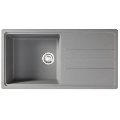 Franke Junos JSD611-97UG 1.0 Bowl Tectonite Reversible Inset Grey Kitchen Sink