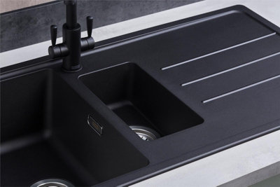Franke Junos JSD651-97CB 1.5 Bowl Tectonite Reversible Inset Black ...