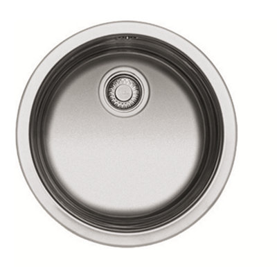 Franke Rambla Stainless Steel Round Kitchen Inset Sink, Easy To Clean, 430mm (Length) x 180mm (Depth)