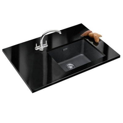 Franke Sirius 1.0 Bowl Carbon Black Undermount Kitchen Sink & Tectonite Surface