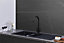 Franke Sirius S2D651CB 1.5 Bowl Tectonite Carbon Black Reversible Kitchen Sink