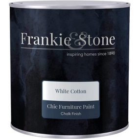 Frankie & Stone Furniture Paint - White Cotton 1 Litre - Water Based - Quick Drying Solution