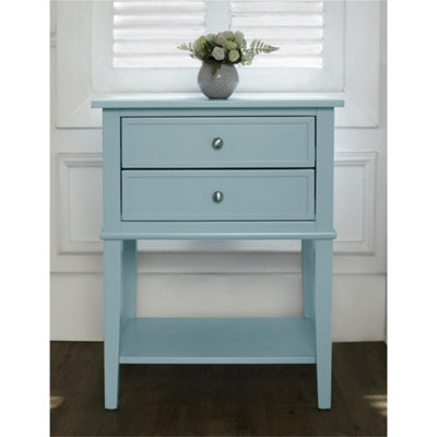 Franklin 2 Drawer End Table in Blue