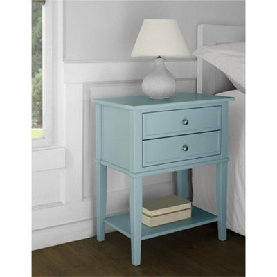 Franklin 2 Drawer End Table in Blue