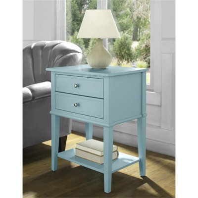 Franklin 2 Drawer End Table in Blue