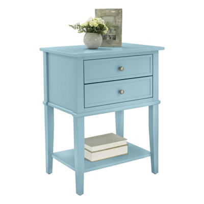 Franklin 2 Drawer End Table in Blue