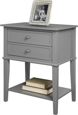 Franklin 2 Drawer End Table in Grey