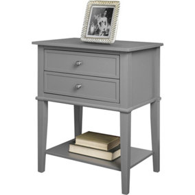 Franklin accent table with 2 drawers in grey