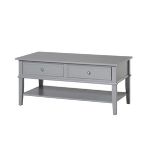 Franklin coffee table with 2 drawers in grey